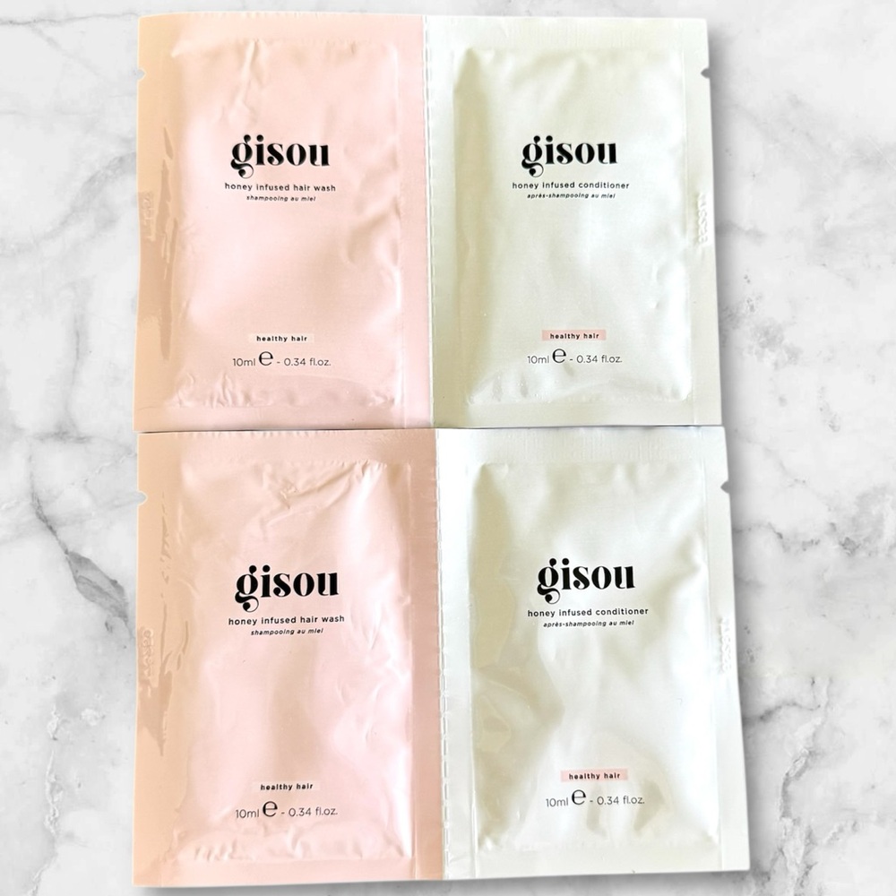 GISOU Shampoo Hair Wash & Conditioner Set Natural Clean Beauty Honey Infused